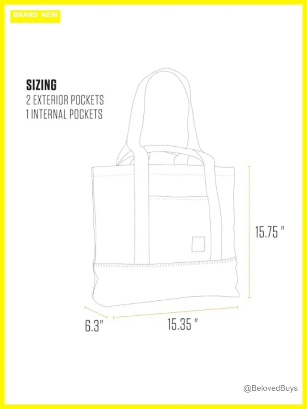 Classic Vertical Open Tote Bag, Durable Water Repellent, 18L, Shoulder and Hand